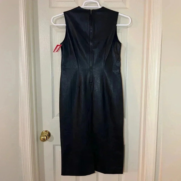 SPANX Leather-Like Sleeveless Sheath Dress Luxe Black / S - Picture 3 of 11